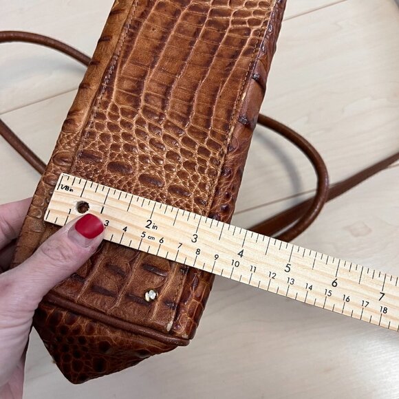 Vintage Due Fratelli Croc Embossed Genuine Leather Handbag - Picture 13 of 14